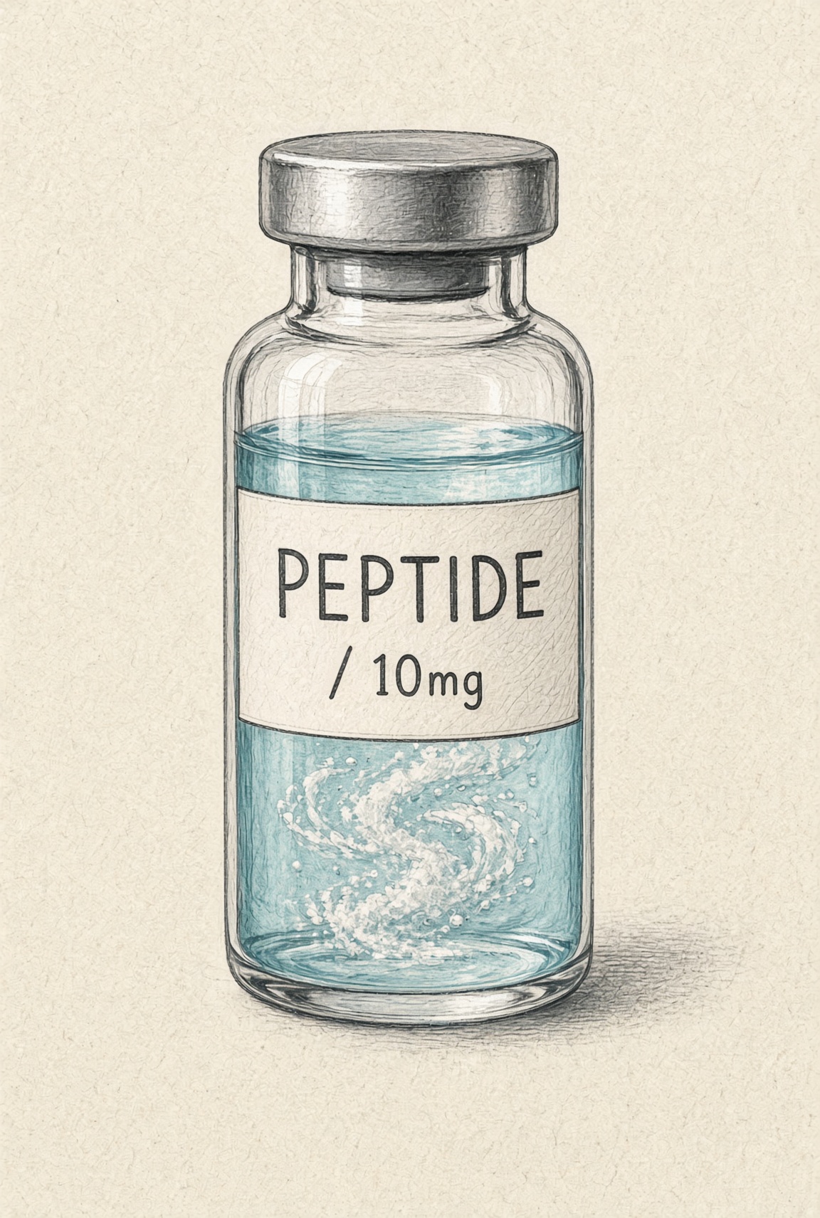 Rocking the vial side to side to dissolve remaining powder specks
